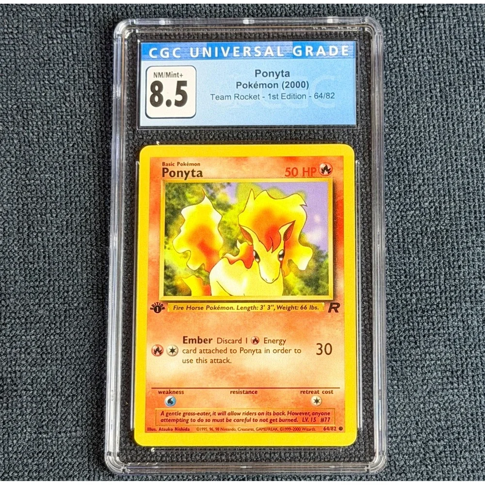 Pokemon Ponyta 64/82 1st Edition CGC 8.5 NM/Mint+ TCG 2000 Team Rocket WotC